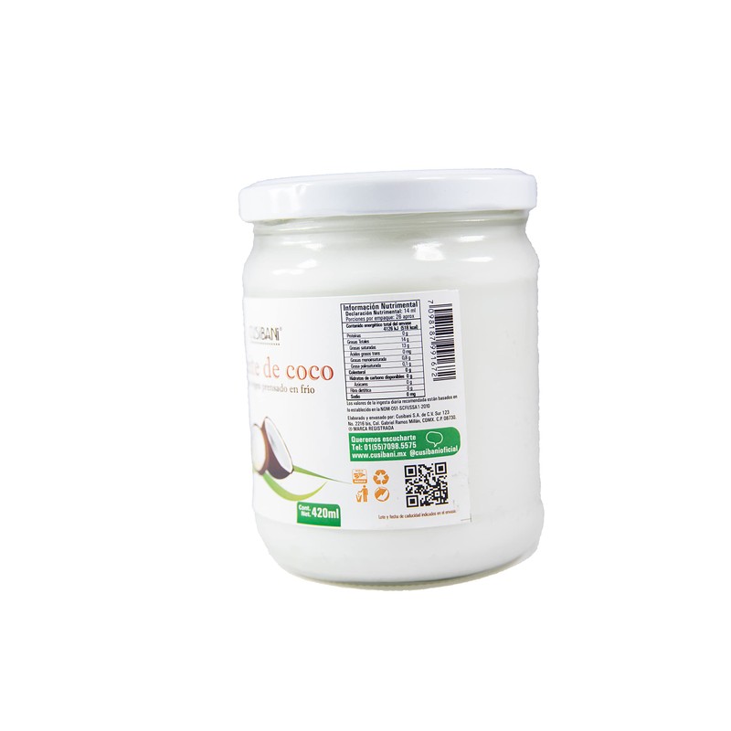 Cusibani | Aceite de coco Extra Virgen, Prensado y Extraído