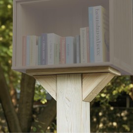 Little Library Mount, Slip It on Your 4x4 Post, Attach with Screws Included | Stable Library Mount | Needs No Finishing, Painting, Perfect Base Stand for Outside Lending Library Box(Inner 3.6" x 3.6")