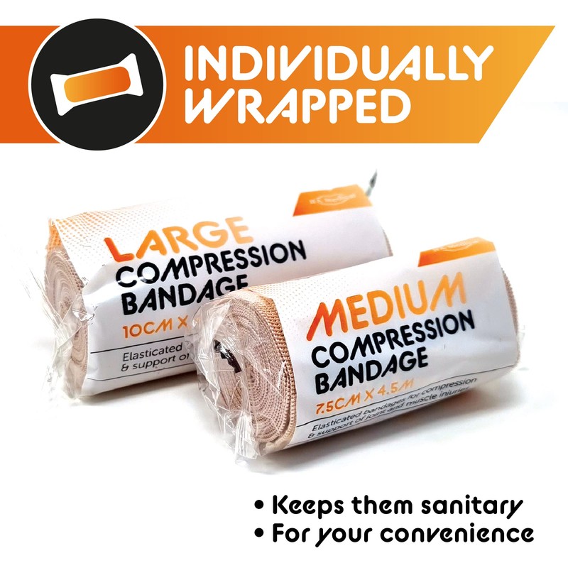 JFA Medical Elastic Compression Bandage Wrap - 8 Pack +