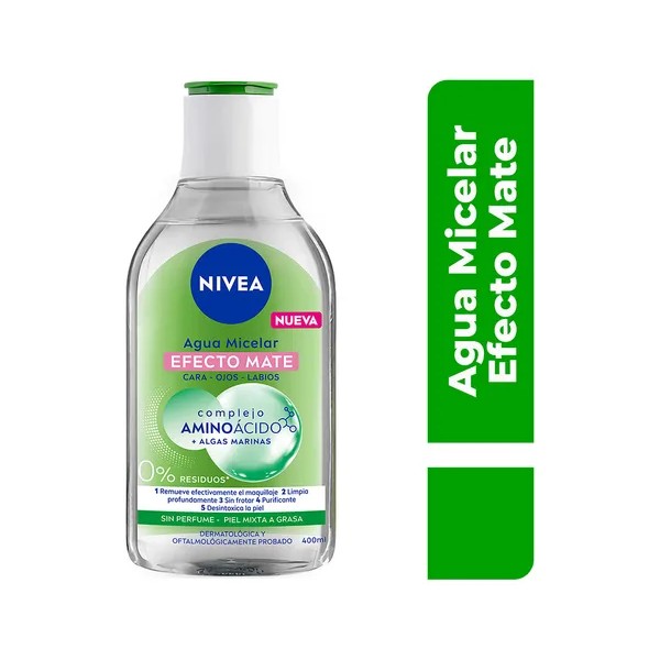 Agua Micelar Nivea Efecto Mate Complejo Aminoácido 400 Ml
