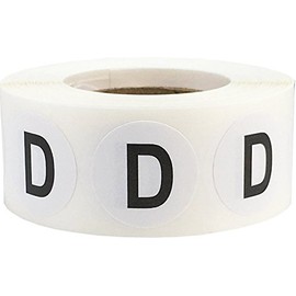 Letter D Inventory Labels .75 Inch Round Circle Dots 500 Adhesive Stickers