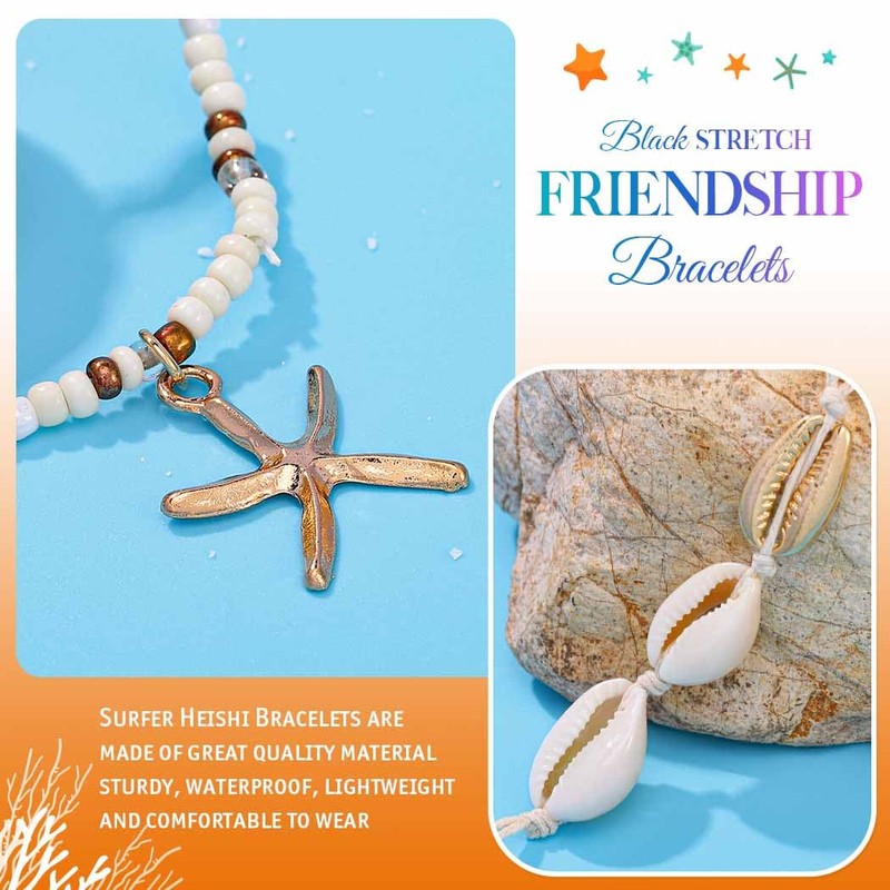 GORTIN Clay Bead Bracelets for Women Boho Stretch Bracelets Starfish