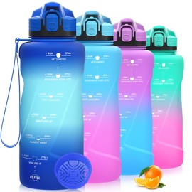 Niggeey Sports Water Bottle 500 ml, 700 ml, 1 L, 1.5 L, 2 L Drinking Bottle, Children Leak-Proof, BPA-Free Tritan Motivational with Time Marking, Sports Bottle for Children, School, Fitness, Gym