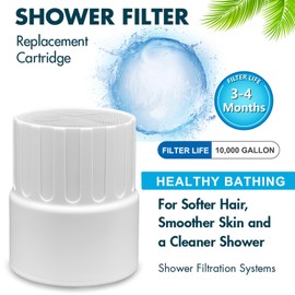 iReijomoi Replacement Shower Head Filter Cartridge Compatible With JOLIE Filtered Showerhead for Hard Water Remove Chlorine,Fluoride and Harmful Substance(2Pack)