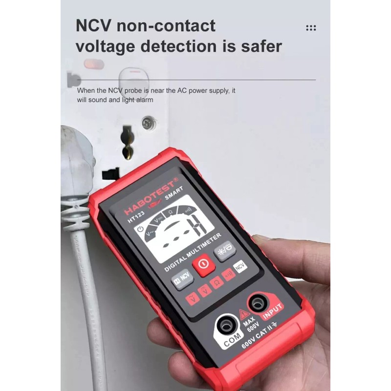 HABOTEST HT123 Digital Multimeter Smart Voltmeter Ohmmeter AC DC Meter