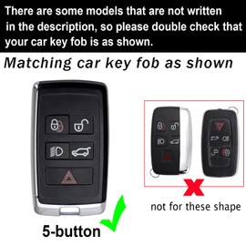 ontto Key Fob Case Metal Key Shell Leather Car Key Housing Fit for Range Rover Sport Vogue Evoque Discovery 5 2020-up