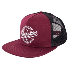 Blackskies® Iconic Trucker Snapback Cap | Unisex Baseball Mütze Kappe Herren Damen Skater Mesh - Weinrot Schwarz