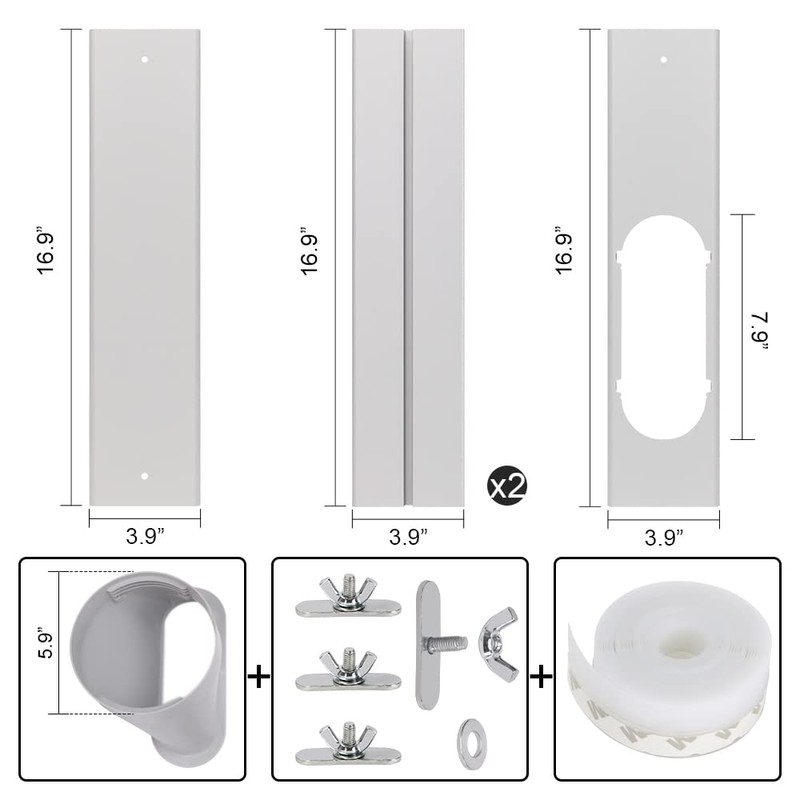 Portable Air conditioner Window Kit, Adjustable Vertical/Horizontal Sliding Window Kit