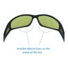 Pink Ribbon Shades Invisible Bifocal Sports Wrap Around Yellow Lens