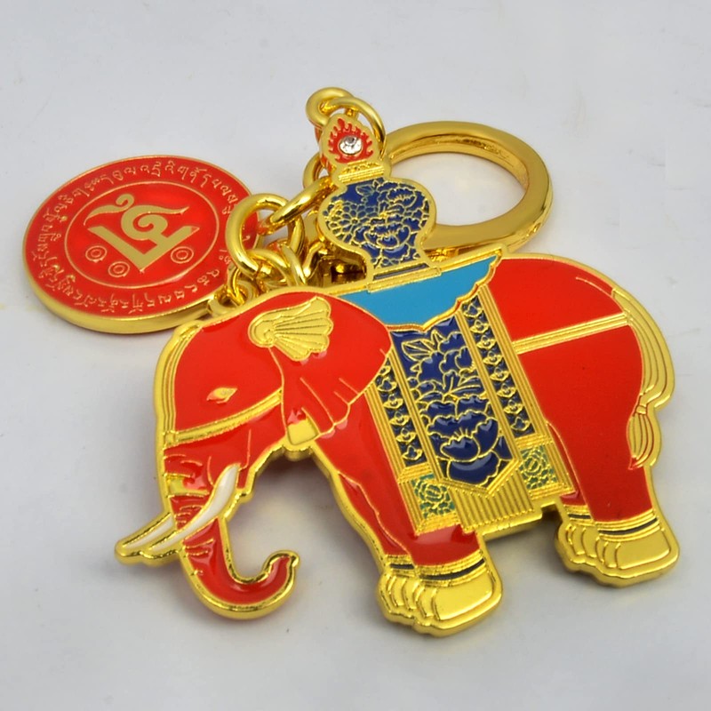 Isui Red Prosperity Elephant Amulet Keychain Purse Pendant Handbag Charm