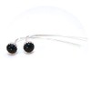 Long Threader Earrings with Black Onyx and Silver
