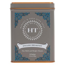 Harney & Sons English Breakfast Tea, Caffeinated, 20ct sachet tin, HT Tea Blends
