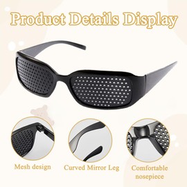 Roinaid Rasterbrille Augentraining 4 Stück Lochbrille für Augentraining Original Lochbrille für Augentraining Original für Entspannendes Augentraining und Verbesserung der Sehkraft (Schwarz)