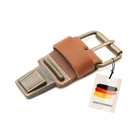 Thielemann Ersatzschnalle für Taschen mit einem 3 cm breitem Riemen, Taschenverschluss mit Steckschnalle & Steckschloss, Ersatzteil zum selbst reparieren (caramelbraun)