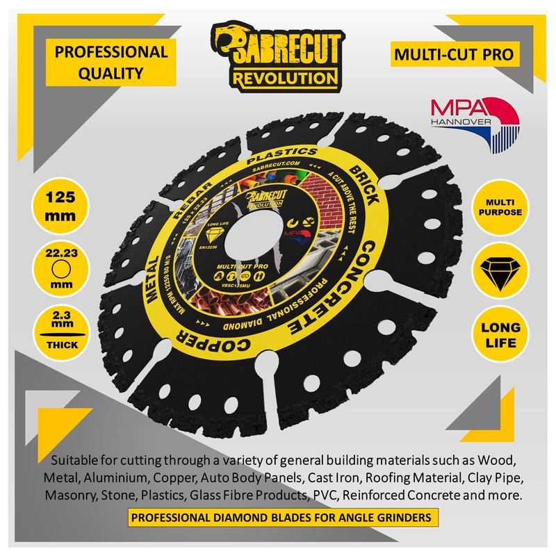 SabreCut VB125MUGRB 125mm (5 inch) x 22.23mm Bore Vacuum Brazed