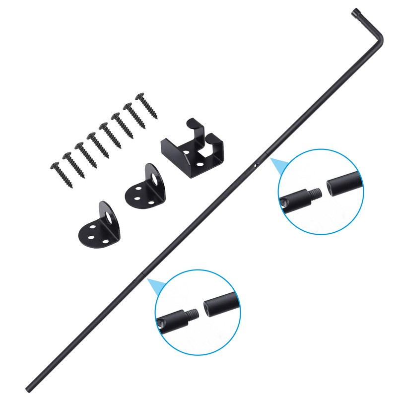 36" Heavy Duty Cane Bolt Gate Drop Rod, Ground Latch