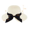 Lufdegim Women's Summer Foldable Straw Hat with Bow Tie Beach