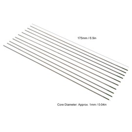 10Pcs TIG Welding Tungsten Electrodes Pure Rod Tungsten 1mm x 175mm / 0.04in x 6.9in Electrode Arc Needle for Welding Torch Thin Aluminum Steel Alloy