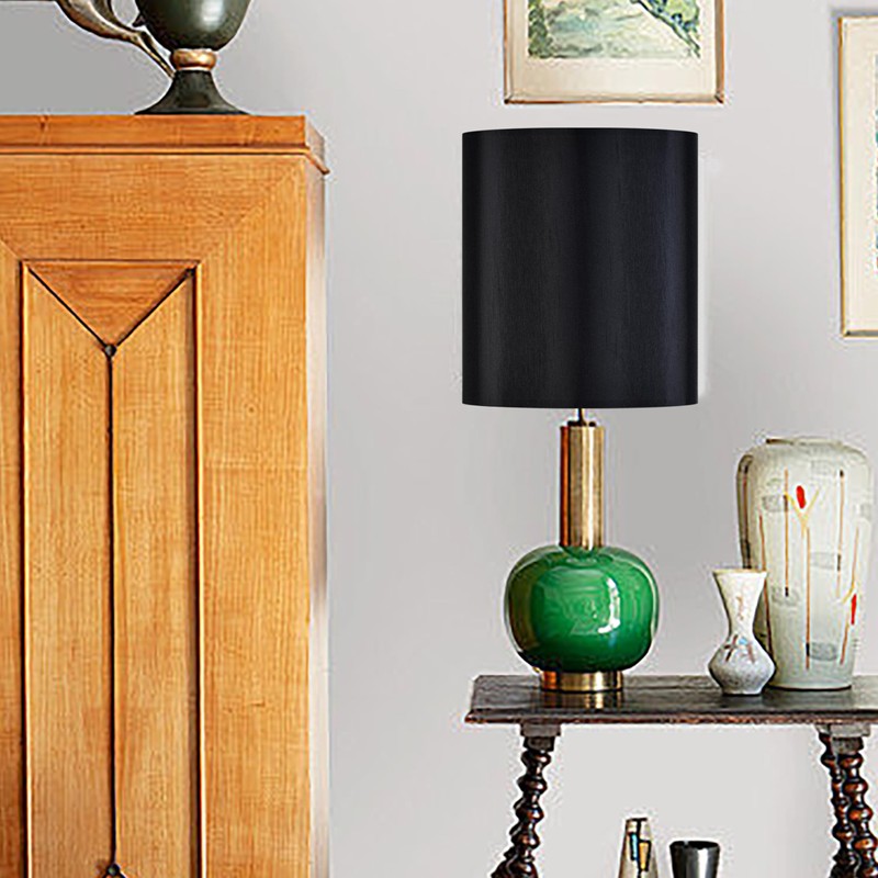 GOSO Small Tall Drum Lamp Shades Black,10 × 10 ×10