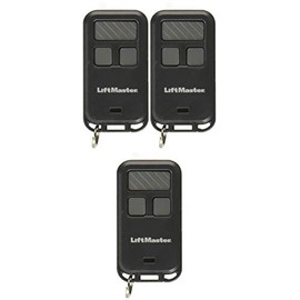 LiftMaster 890max Mini Key Chain Garage Door Opener Remote, 2.5" Long x 1.25" Wide x 1/2" Thick, Black with Gray Buttons Pack of 3
