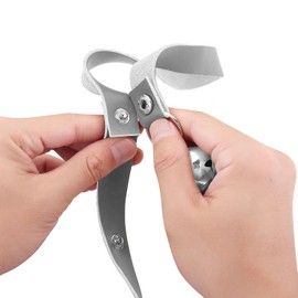 CATHYLIFE Leather Dog Doorbells for Door Knob/Potty Training/Go Outside, Length Adjustment Copper Dog Bell, Housetraining Hanging Bell, Gray Leather Silver Bells