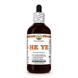 He Ye (Nelumbo Nucifera) Dry Leaf Glycerite, Made in Hawaii, Organic Raw Materials, All Natural, Vegan, Lab Tested Alcohol-Free Liquid Extract - 4 fl.oz