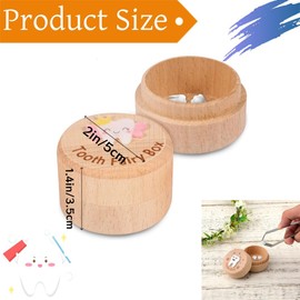 3D Carved Tooth Fairy Box,Wood Storage Box for Lost Teeth Container Cute Holder for Kids Birthday Tooth Fairy Gift（1Pcs）