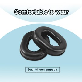AIRVOICE Ear Pads Compatible with DC H10 Series, AIRVOICE Aviation Headsets, Silicone Gel Ear Seals Combined with Memory Foam Replacement for Aviation Headsets, Black