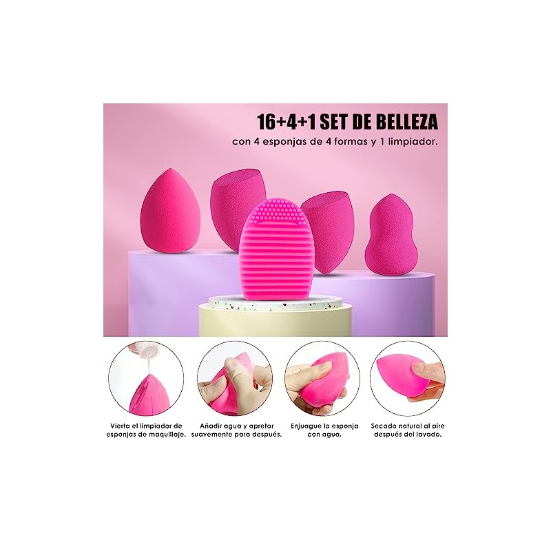 Brochas de Maquillaje Profesional 16 Piezas set de Brochas Maquillaje