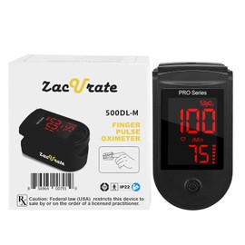 Zacurate 500DL-M Medical Prescription Pulse Oximeter Fingertip, Blood Oxygen Saturation (SpO2) Monitor, Professional Healthcare Use, Black