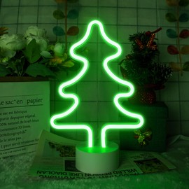 Weihnachtsbaum-LED-Lichtschild – Schlafzimmer-Basis-Dekoration, Nachtlicht, USB/Neon, batteriebetrieben, Geburtstagsgeschenk, Party, Kinder, Wohnzimmer-Dekoration
