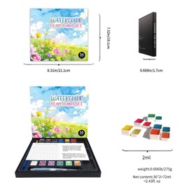 YZYBFUQ 2ml Large Capacity Metallic Watercolor Paint Set, 36/60/84 Color Metallic/Pearlescent/Glitter/Color Shifting/Shimmer Water Color Paint for Adult Kids with 2 Paintbrushes