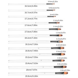 smatime 12-Piece Nylon Brush Set, Artist Brush, Acrylic Watercolour Brush, Filbert Painter's Brush for Acrylic, Oil Painting, Watercolour, Gouache Painting, White