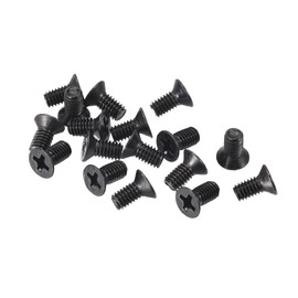 sourcing map Pack of 50 Phillips Flat Head Screws M4 x 8 mm Fastener Black for Laptop PC TV Fan Switch
