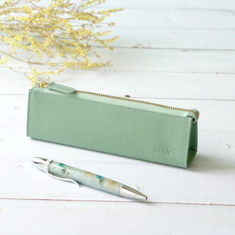Corale Pen Case, Leather, Women's, Triangular, Simple, Mature, Stylish, Genuine