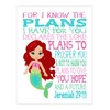 Ariel Mermaid Christian Princess Nursery Decor Unframed Print - For