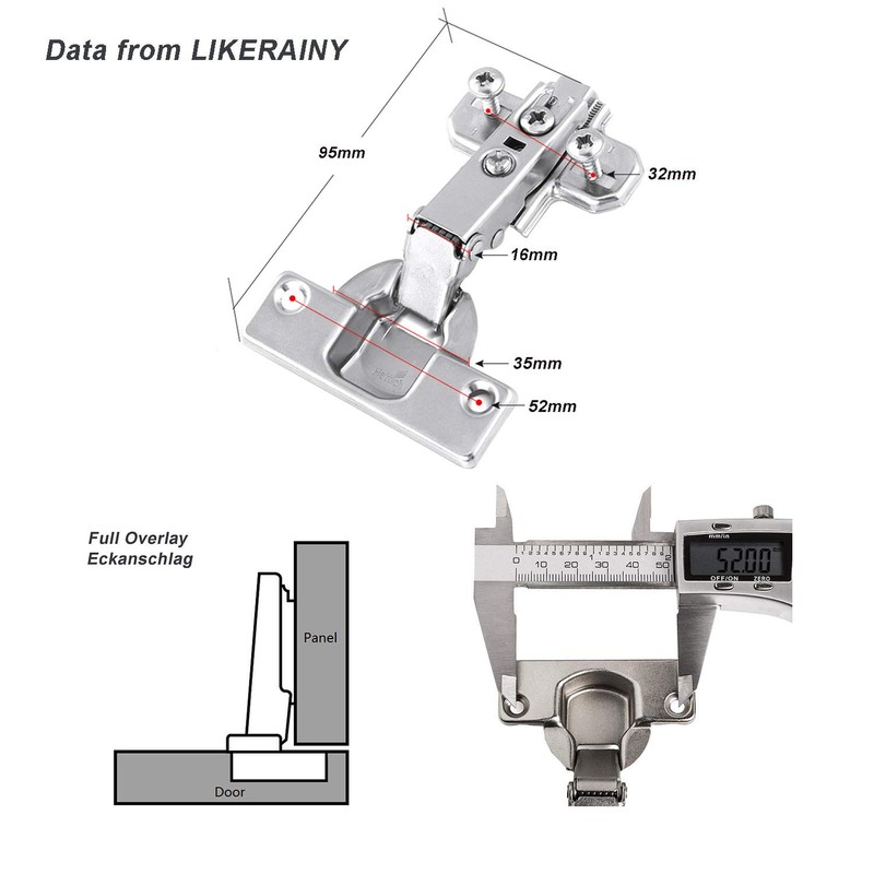 Hettich 95 Degree Corner Stop Small Hinge with Sliding Technology
