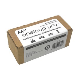 Eneloop Panasonic BK-3HCA24/CA Pro AA High-Capacity Ni-MH Pre-Charged Rechargeable Batteries, 24-Battery Pack