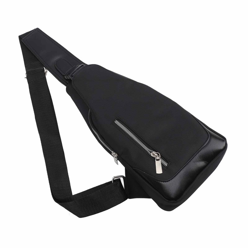 Small Chest Bag Black Color Oxford Fabric Sling Backpack with