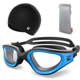 ZIONOR G1 Lite Swim Goggles with Swim Cap Comfortable Anti-fog Swimming Goggles Set for Adult Men Women