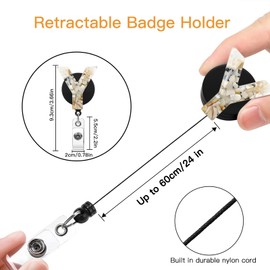 Soleebee Extendable Letter ID JoJo Retractable ID Holder Key Reel, ID Name Badge Holder with 360° Rotating Crocodile Clip for Card Holder ID Card Sleeves (Y)
