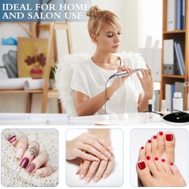 ENGERWALL Electric Nail Drill 35000 RPM, Professional Low Noise Low Vibration Low Heat Electric Nail Files with Touch Buttons, Nail Drill for Acrylic Nails and Gel Nails, for Salon and DIY Use