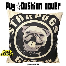 DUSTSTROKE Dust Stroke, 17.7 x 18.1 inches (45 x 46 cm), Pug Goods, Cushion Cover, Stylish, Interior Decoration, Miscellaneous Goods