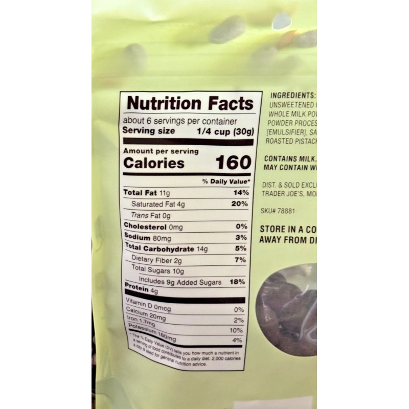 Trader Joe's 2 Pack Trader Joe’s Dark Chocolate Covered Pistachios