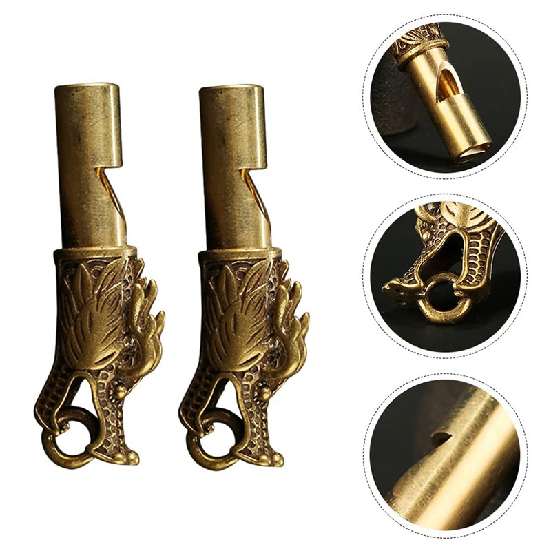 jojofuny 2pcs Sports Referee Training Whistle Metal Emergency Whistle Keychain