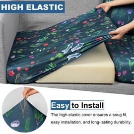 pickyNproud 8Pcs Patio Cushion Covers Stretch Outdoor Couch Cushions Slipcovers Replacement Washable Furniture Protector with Elastic Bottom Sofa Chair Seat Cover