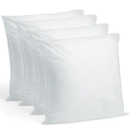 Hometex Throw Pillow Insert 15" x 15" Polyester Filled Standard Cover (4 Pack)