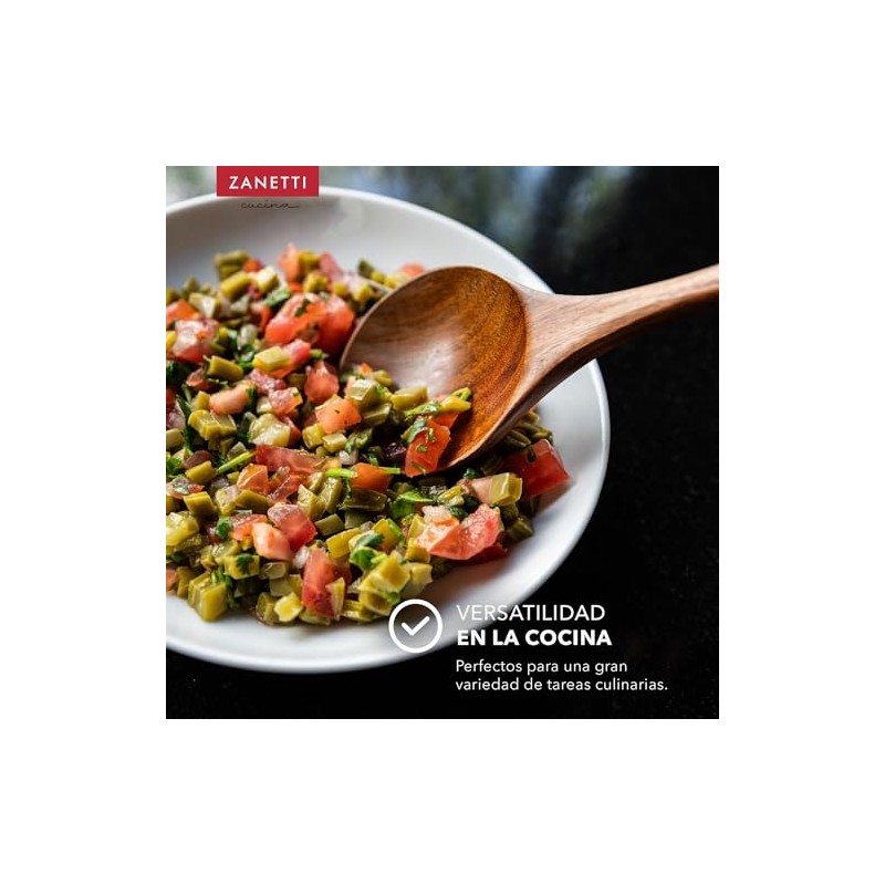 Zanetti - Juego de 5 Utensilios de Cocina de Madera