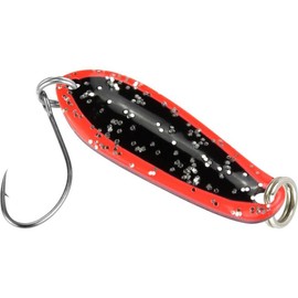 FTM Spoon Boogie Trout Blinker 1.6 g - Blinker for Easy Spin Fishing for Trout, Trout Bait for Trout Pond and Lake, Colour: Red/Black Glitter