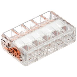 Wago Japan WFR Series One-Touch Connector for 5 Wires, Blister Pack, Pack of 5, WFR-5BP, Transparent